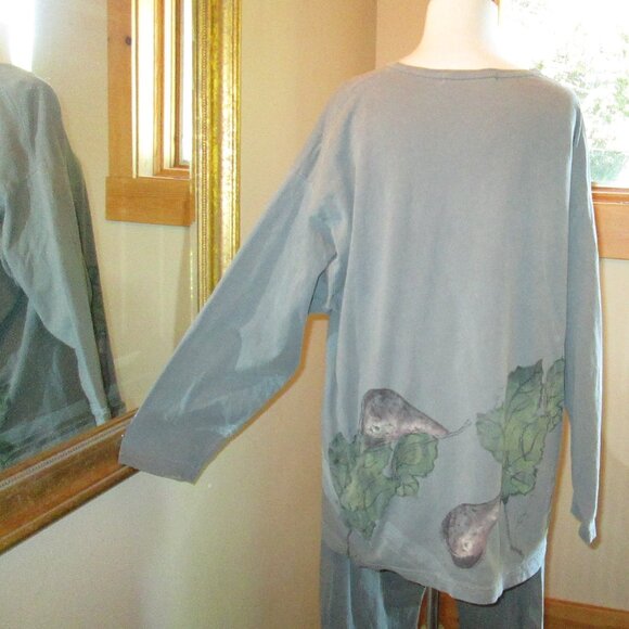 Blue Fish 1998 Richly Painted Pear Themed Long-Sleeve Top and Pocket Pants - Picture 10 of 14